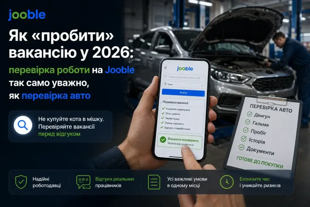 Як «пробити» вакансію у 2026: перевірка роботи на Jooble так само уважно, як перевірка авто